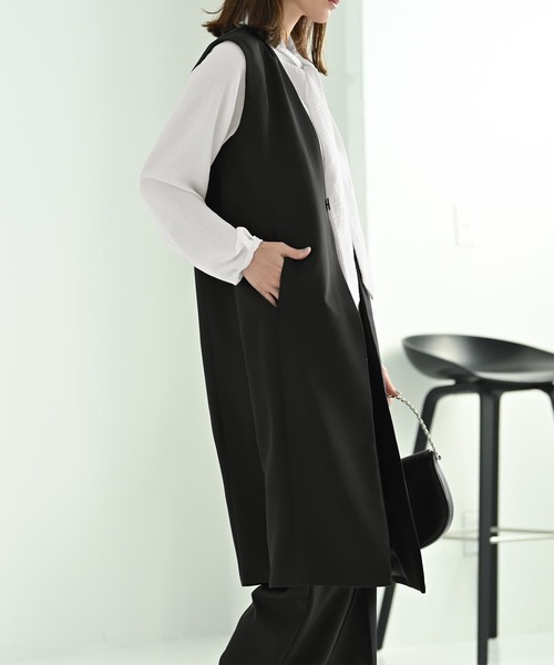 STYLE DELI(スタイルデリ)の「【Kana Oyama×BLK001】ロングジレ/DELI size(ベスト・レディース・ネイビー/ブラック・FREE)」の5枚目の写真