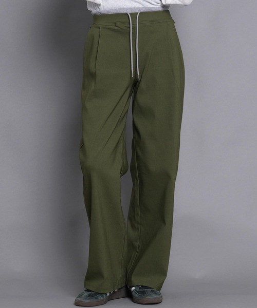 laulea(ラウレア)の「ストレッチウエストリブ使いWインベルワイドパンツ(その他パンツ・レディース・ダークグレー/ダークカーキ/ブラック・M/L)」の3枚目の写真