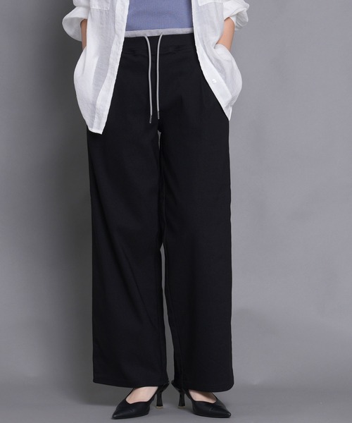 laulea(ラウレア)の「ストレッチウエストリブ使いWインベルワイドパンツ(その他パンツ・レディース・ダークグレー/ダークカーキ/ブラック・M/L)」の12枚目の写真