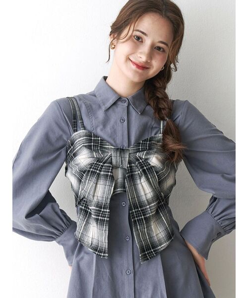 CALNAMUR（カルナムール）の「リボンビスチェ（キャミソール・レディース・ブラック/ブラウン/キャメル・FREE）」の2枚目の写真