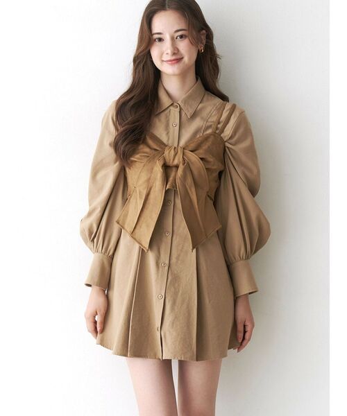 CALNAMUR（カルナムール）の「リボンビスチェ（キャミソール・レディース・ブラック/ブラウン/キャメル・FREE）」の5枚目の写真