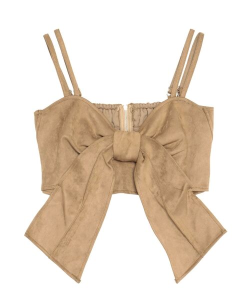 CALNAMUR(カルナムール)の「リボンビスチェ(キャミソール・レディース・ブラック/ブラウン/キャメル・FREE)」の1枚目の写真