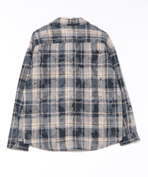 セール】MANYMENMANYMINDS / ダメージ加工チェックネルシャツ（シャツ
