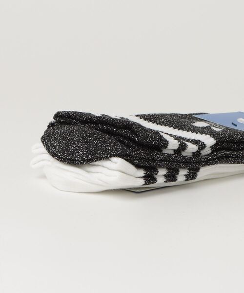 adidas（アディダス）の「スリーストライプス グリッター クルーソックス2足組 / アディダスオリジナルス adidas Originals（ソックス/靴下・メンズ・ブラック・LARGE/MEDIUM/SMALL）」の5枚目の写真
