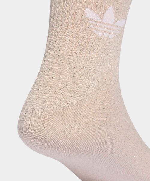 adidas（アディダス）の「スリーストライプス グリッター クルーソックス2足組 / アディダスオリジナルス adidas Originals（ソックス/靴下・メンズ・ブラック・LARGE/MEDIUM/SMALL）」の6枚目の写真