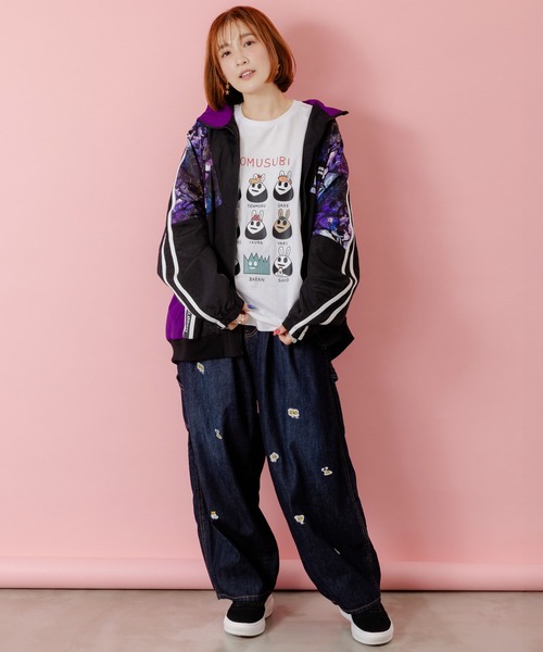 ScoLar Parity（スカラーパリティ）の「353108：パリティーのネコ目玉焼き刺繍パンツ（デニムパンツ・レディース・ブラック/ブルー/カーキ・M）」の4枚目の写真