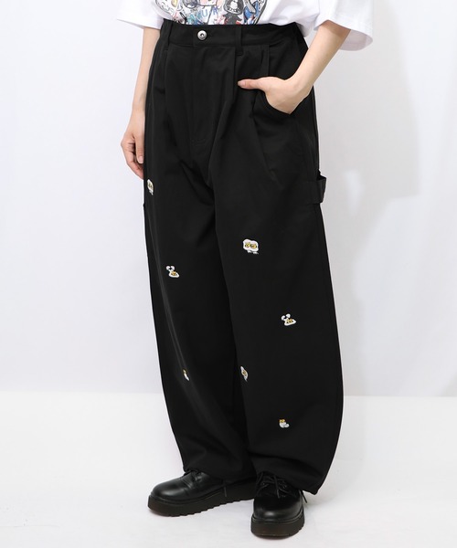 ScoLar Parity（スカラーパリティ）の「353108：パリティーのネコ目玉焼き刺繍パンツ（デニムパンツ・レディース・ブラック/ブルー/カーキ・M）」の13枚目の写真