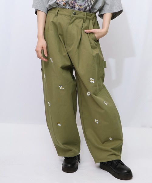 ScoLar Parity（スカラーパリティ）の「353108：パリティーのネコ目玉焼き刺繍パンツ（デニムパンツ・レディース・ブラック/ブルー/カーキ・M）」の20枚目の写真