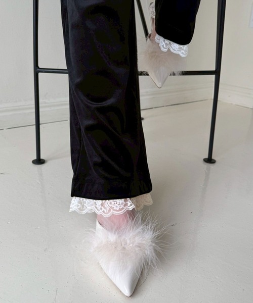 Lepus Fae(レプスフェイ)の「レースコンビベロアパンツ(その他パンツ・レディース・ピンク/ブラウン/グレイッシュベージュ/ブラック・0/1)」の5枚目の写真