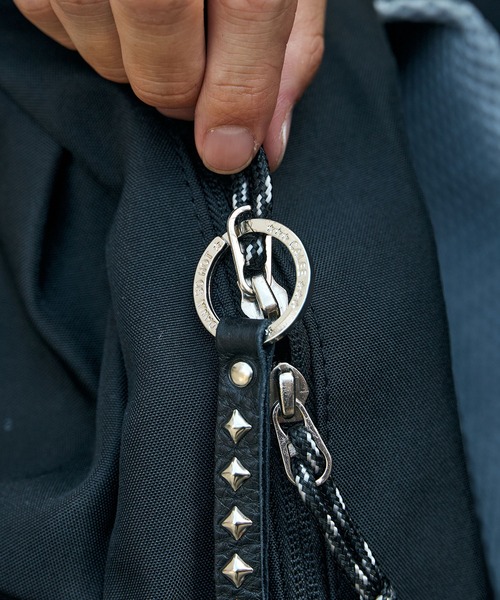CALEE Inc. インディゴブルー キーホルダー CALEE/キャリー STUDS LEATHER KEY HOLDER キーホルダー（キーホルダー