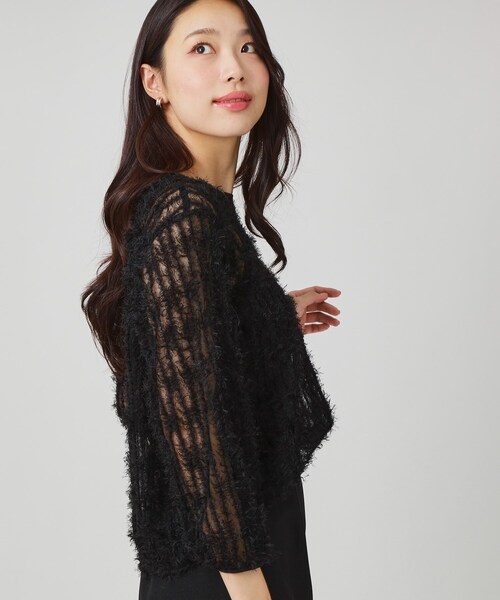 COUP DE CHANCE(クードシャンス)の「【手洗い可/日本製】フェザーチュールのブラウス(シャツ/ブラウス・レディース・ホワイト/ブラック・34/38)」の5枚目の写真