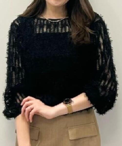 COUP DE CHANCE(クードシャンス)の「【手洗い可/日本製】フェザーチュールのブラウス(シャツ/ブラウス・レディース・ホワイト/ブラック・34/38)」の8枚目の写真