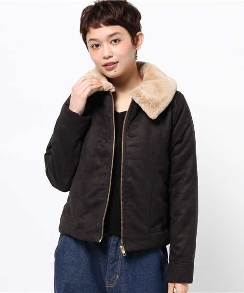 WHO'S WHO gallery（フーズフーギャラリー）の「【A,nam】ファースウェードブルゾン（ブルゾン・レディース・モカ/ブラック・FREE）」の2枚目の写真