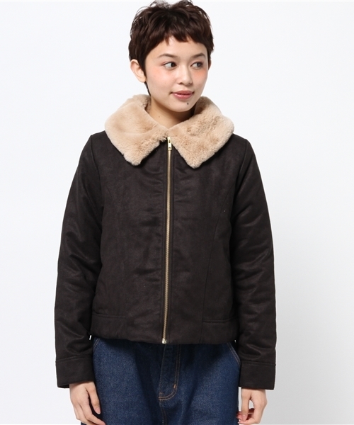 WHO'S WHO gallery（フーズフーギャラリー）の「【A,nam】ファースウェードブルゾン（ブルゾン・レディース・モカ/ブラック・FREE）」の3枚目の写真