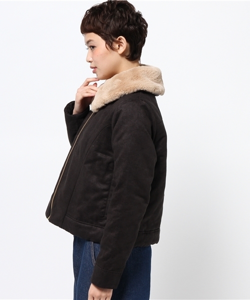 WHO'S WHO gallery（フーズフーギャラリー）の「【A,nam】ファースウェードブルゾン（ブルゾン・レディース・モカ/ブラック・FREE）」の4枚目の写真