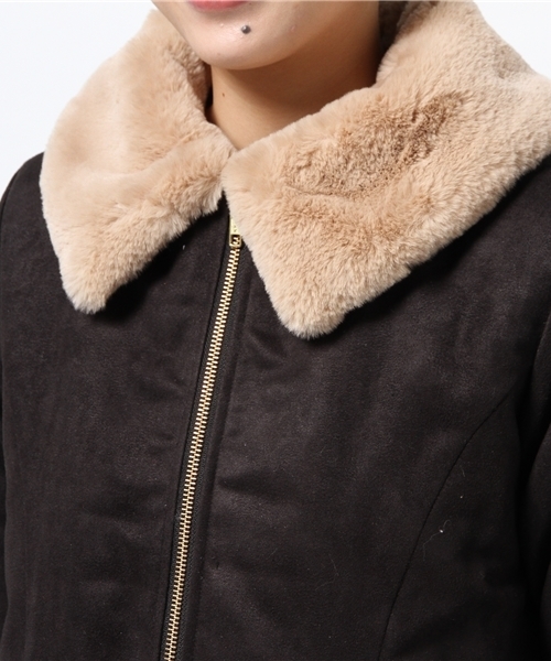 WHO'S WHO gallery（フーズフーギャラリー）の「【A,nam】ファースウェードブルゾン（ブルゾン・レディース・モカ/ブラック・FREE）」の6枚目の写真