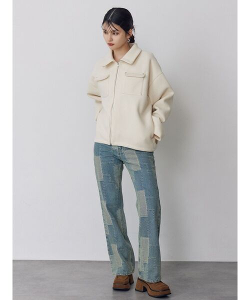 MURUA(ムルーア)の「パッチワークフレアデニム(デニムパンツ・レディース・ブルー/ブラック・2/1)」の21枚目の写真