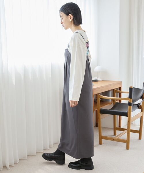 AMERICAN HOLIC(アメリカンホリック)の「タック切替キャミワンピース(ワンピース・レディース・ブラック/グレー/チェック・L/M)」の8枚目の写真