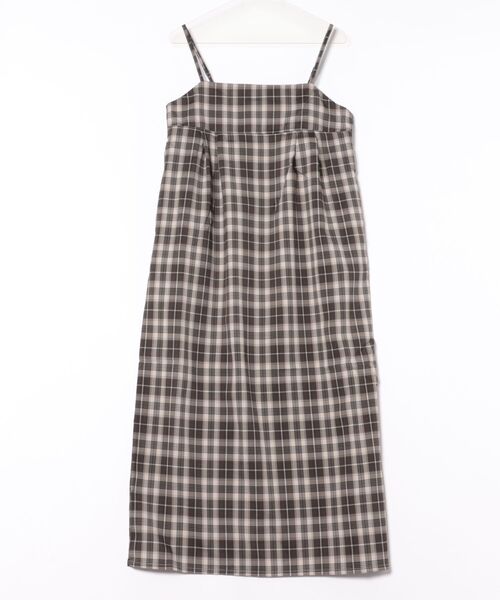 AMERICAN HOLIC(アメリカンホリック)の「タック切替キャミワンピース(ワンピース・レディース・ブラック/グレー/チェック・L/M)」の4枚目の写真