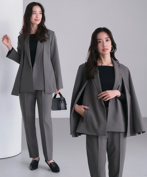 セール】レイヤード テーラードジャケット セットアップ