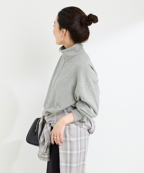 Champion(チャンピオン)の「ウォッシャブル / Champion/チャンピオン CVC French Terry HALF ZIP SWEAT(スウェット・レディース・チャコールグレー/ナチュラル/ブルー系その他/ブラック・FREE)」の15枚目の写真