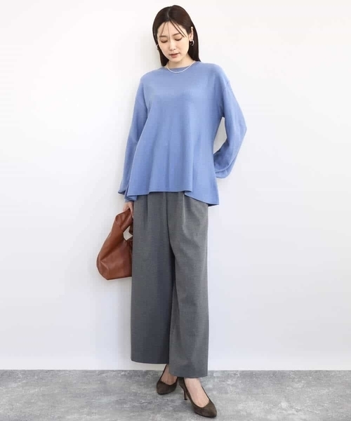 MK MICHEL KLEIN(エムケーミッシェルクラン)の「フレアーシルエットチュニックニット/洗える(ニット/セーター・レディース・グレー/ブラック/ベージュ/ライトブルー・38)」の21枚目の写真
