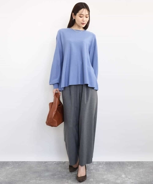 MK MICHEL KLEIN(エムケーミッシェルクラン)の「フレアーシルエットチュニックニット/洗える(ニット/セーター・レディース・グレー/ブラック/ベージュ/ライトブルー・38)」の20枚目の写真