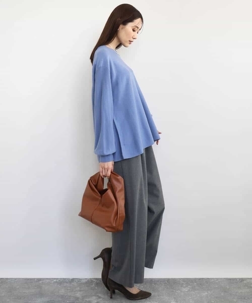 MK MICHEL KLEIN(エムケーミッシェルクラン)の「フレアーシルエットチュニックニット/洗える(ニット/セーター・レディース・グレー/ブラック/ベージュ/ライトブルー・38)」の19枚目の写真
