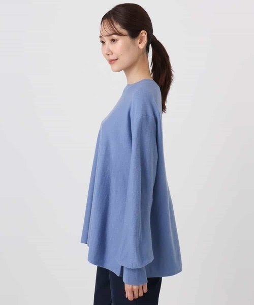セール】フレアーシルエットチュニックニット/洗える（ニット/セーター