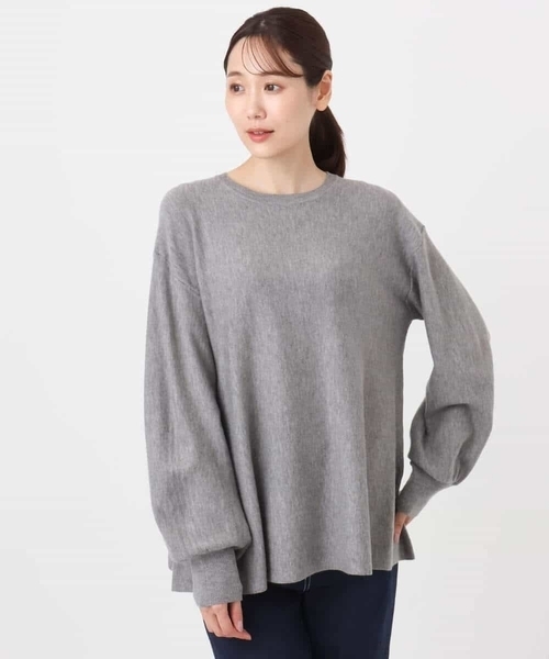 セール】フレアーシルエットチュニックニット/洗える（ニット/セーター