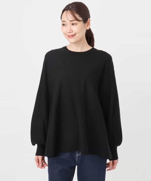 MK MICHEL KLEIN(エムケーミッシェルクラン)の「フレアーシルエットチュニックニット/洗える(ニット/セーター・レディース・グレー/ブラック/ベージュ/ライトブルー・38)」の10枚目の写真