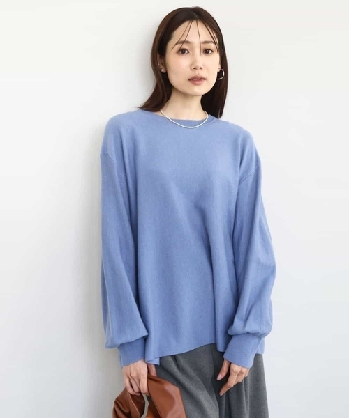 MK MICHEL KLEIN(エムケーミッシェルクラン)の「フレアーシルエットチュニックニット/洗える(ニット/セーター・レディース・グレー/ブラック/ベージュ/ライトブルー・38)」の5枚目の写真