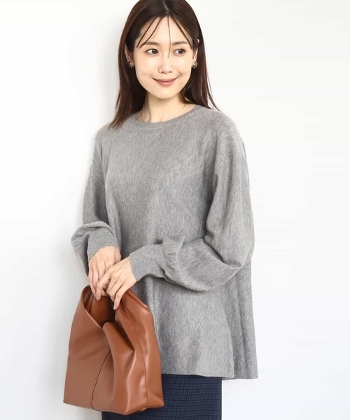 MK ミッシェルクラン（MK MICHEL  ）/【ウール混/ビジネス洗える】フレアーシルエットチュニックニット セール】フレアーシルエットチュニックニット/洗える（ニット/セーター