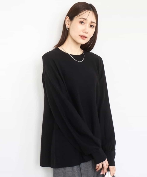MK MICHEL KLEIN(エムケーミッシェルクラン)の「フレアーシルエットチュニックニット/洗える(ニット/セーター・レディース・グレー/ブラック/ベージュ/ライトブルー・38)」の6枚目の写真