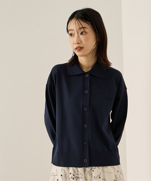 ketty(ケティ)の「スポンディッシュポロニットトップス≪手洗い可能≫(ニット/セーター・レディース・レッド/ネイビー/オフホワイト・M)」の3枚目の写真
