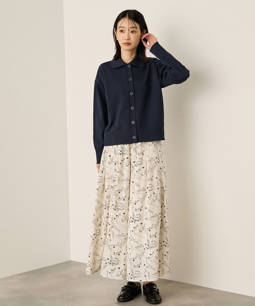 ketty(ケティ)の「スポンディッシュポロニットトップス≪手洗い可能≫(ニット/セーター・レディース・レッド/ネイビー/オフホワイト・M)」の7枚目の写真