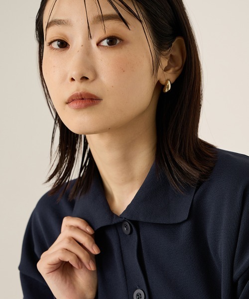 ketty(ケティ)の「スポンディッシュポロニットトップス≪手洗い可能≫(ニット/セーター・レディース・レッド/ネイビー/オフホワイト・M)」の4枚目の写真