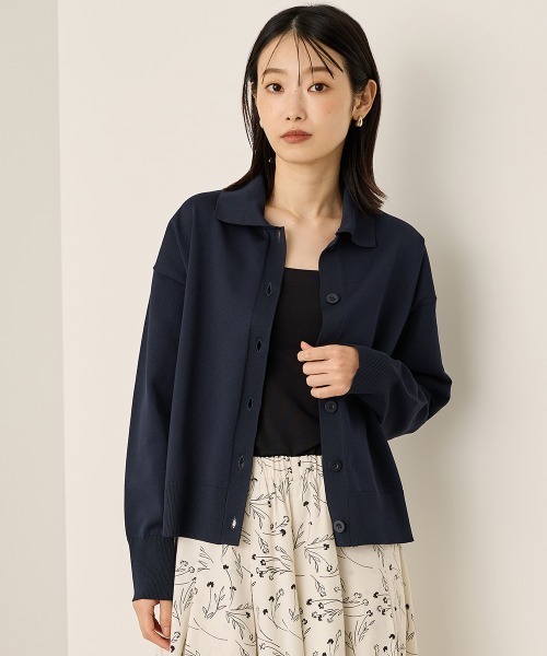 ketty(ケティ)の「スポンディッシュポロニットトップス≪手洗い可能≫(ニット/セーター・レディース・レッド/ネイビー/オフホワイト・M)」の5枚目の写真