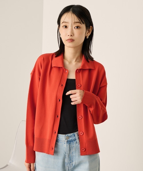 ketty(ケティ)の「スポンディッシュポロニットトップス≪手洗い可能≫(ニット/セーター・レディース・レッド/ネイビー/オフホワイト・M)」の19枚目の写真