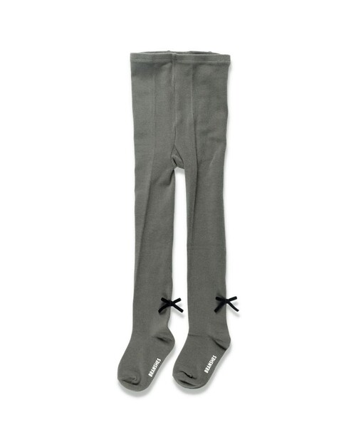 BRANSHES（ブランシェス）の「ベロアリボン付きタイツ（タイツ/ストッキング・キッズ・グレー/アイボリー/ブラック・120/135/105/85/95）」の3枚目の写真