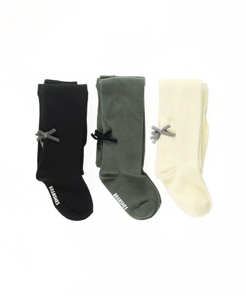 BRANSHES（ブランシェス）の「ベロアリボン付きタイツ（タイツ/ストッキング・キッズ・グレー/アイボリー/ブラック・120/135/105/85/95）」の5枚目の写真