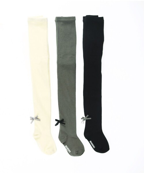 BRANSHES（ブランシェス）の「ベロアリボン付きタイツ（タイツ/ストッキング・キッズ・グレー/アイボリー/ブラック・120/135/105/85/95）」の8枚目の写真