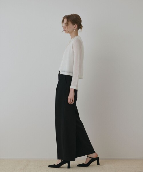 GRACE CONTINENTAL（グレースコンチネンタル）の「ラメフェザ－ニットカーディガン（カーディガン/ボレロ・レディース・ブラック/ホワイト・36）」の18枚目の写真