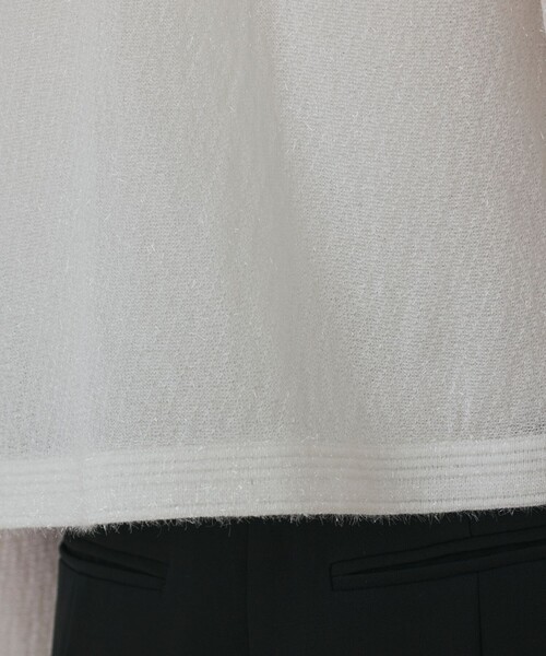 GRACE CONTINENTAL（グレースコンチネンタル）の「ラメフェザ－ニットカーディガン（カーディガン/ボレロ・レディース・ブラック/ホワイト・36）」の7枚目の写真