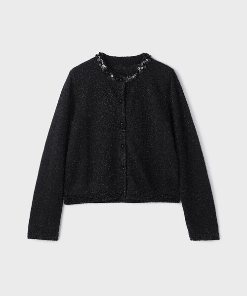 セール】ラメフェザ－ニットカーディガン（カーディガン/ボレロ