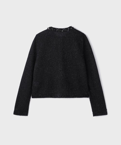 GRACE CONTINENTAL（グレースコンチネンタル）の「ラメフェザ－ニットカーディガン（カーディガン/ボレロ・レディース・ブラック/ホワイト・36）」の15枚目の写真