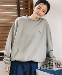 限定展開 KAVU×FREAK'S STORE /カブー 別注 リラックスフィット ワンポイント刺繍 クルーネックスウェット / ヘムコード