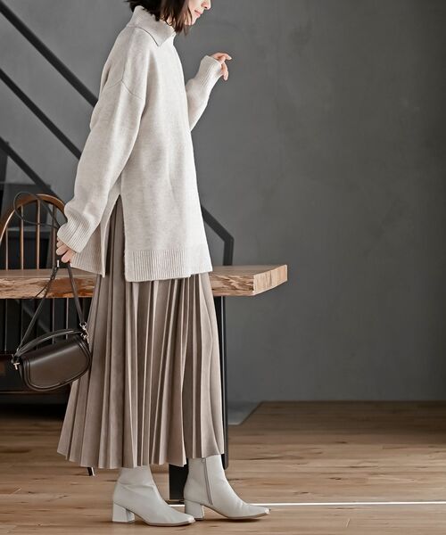 rps（アールピーエス）の「襟付きニットプルオーバー（ニット/セーター・レディース・ネイビー/オートミール/グレイッシュベージュ・フリー）」の19枚目の写真