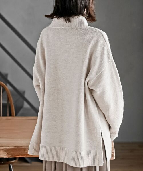 rps（アールピーエス）の「襟付きニットプルオーバー（ニット/セーター・レディース・ネイビー/オートミール/グレイッシュベージュ・フリー）」の16枚目の写真