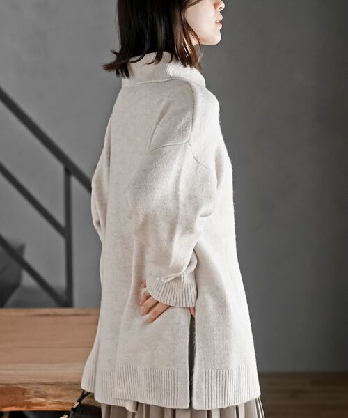 rps（アールピーエス）の「襟付きニットプルオーバー（ニット/セーター・レディース・ネイビー/オートミール/グレイッシュベージュ・フリー）」の15枚目の写真